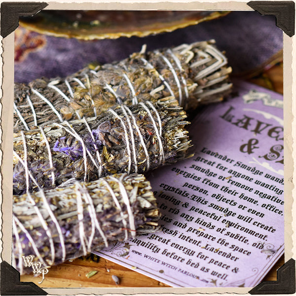 SMUDGE WANDS: LAVENDER 3 Pack For Spiritual Cleansing, Love, Peace & Divination. White Witch Parlour