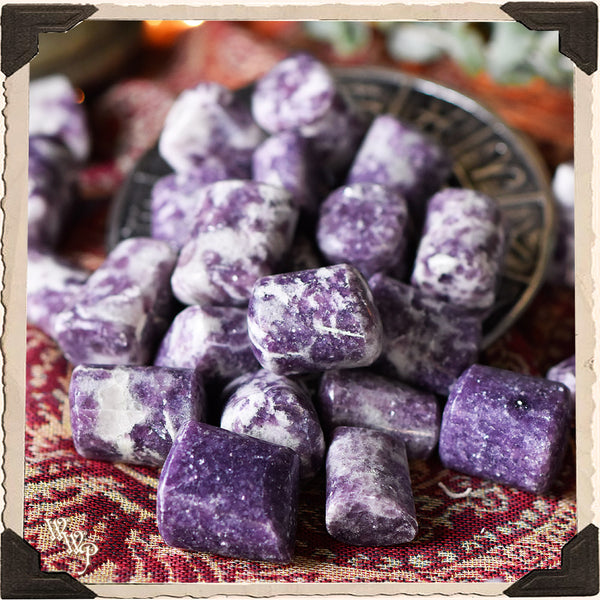 LEPIDOLITE TUMBLED CRYSTAL. For Cosmic Awareness, Banishing Old Habits & Growth.