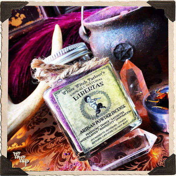 LIBERTAS POWDER INCENSE All Natural. For Freedom, Inspiration & Woodlands. White Witch Parlour