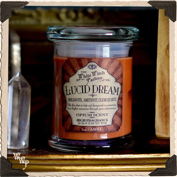LUCID DREAM Elixir Apothecary CANDLE 7oz.   For Dreamwork & Subconscious Awakening. White Witch Parlour