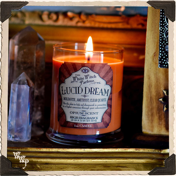 LUCID DREAM Elixir Apothecary CANDLE 7oz.   For Dreamwork & Subconscious Awakening. White Witch Parlour