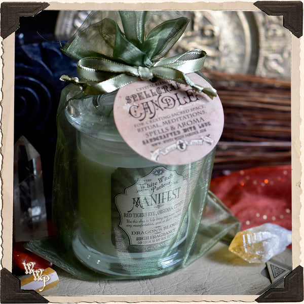 MANIFEST Elixir Apothecary CANDLE 7oz. For Enhancing Magick, Spells, Wishes & Manifestation Power. White Witch Parlour