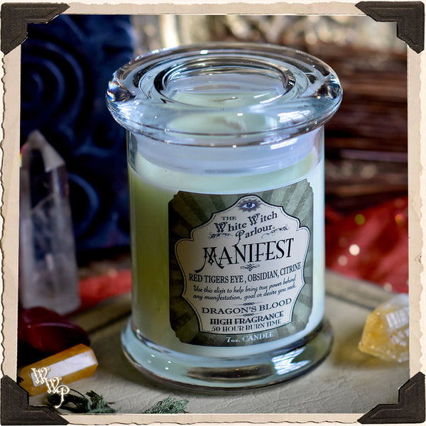 MANIFEST Elixir Apothecary CANDLE 7oz. For Enhancing Magick, Spells, Wishes & Manifestation Power. White Witch Parlour