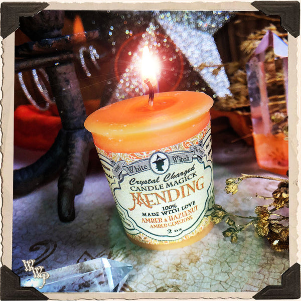 MENDING VOTIVE CANDLE. For Heightened Spiritual Awareness & Healing. White Witch Parlour