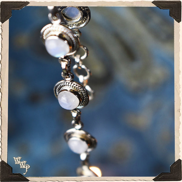 RAINBOW MOONSTONE CRYSTAL BRACELET. For Feminine energies & Lunar Cycles (SKU: MSB52)