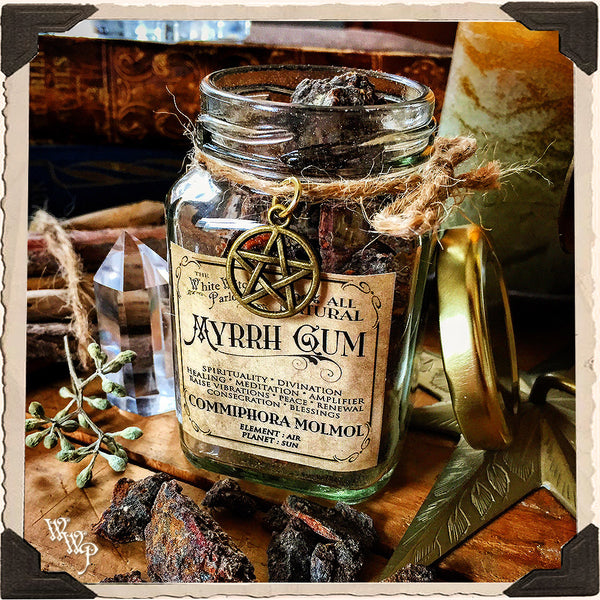 MYRRH GUM RESIN APOTHECARY. All Natural Incense. For Healing, Divination & Renewal. White Witch Parlour