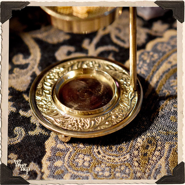BRASS 'CHARCOAL FREE' RESIN BURNER For Natural Incense & Censer for herbs & resins. White Witch Parlour