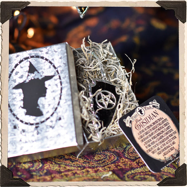 On Sale! BLACK OBSIDIAN ARROWHEAD TALISMAN NECKLACE. For New Moon, Protection & Black Magic White Witch Parlour