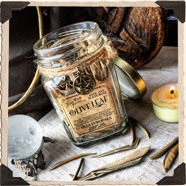 OLIVE LEAVES APOTHECARY. Dried Herbs. For Peace, Healing & Balance. White Witch Parlour