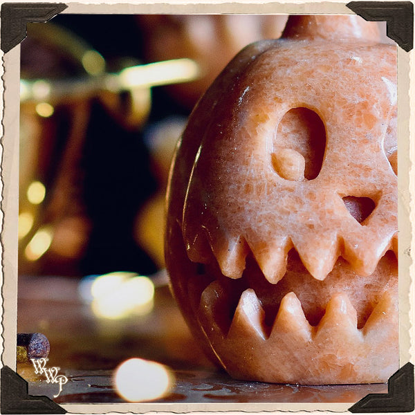 ORANGE JASPER PUMPKIN. Crystal Totem For Comforting Energy, Harvesting Positivity & Samhain. White Witch Parlour