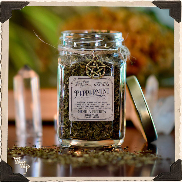 PEPPERMINT APOTHECARY. Dried Herbs. For Money Drawing & Raising Vibrations. White Witch Parlour