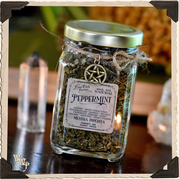 PEPPERMINT APOTHECARY. Dried Herbs. For Money Drawing & Raising Vibrations. White Witch Parlour
