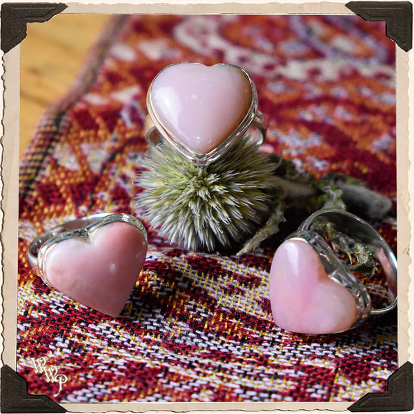 LIMITED EDITION : PINK OPAL HEART RING. For Love, Compassion & Emotions.