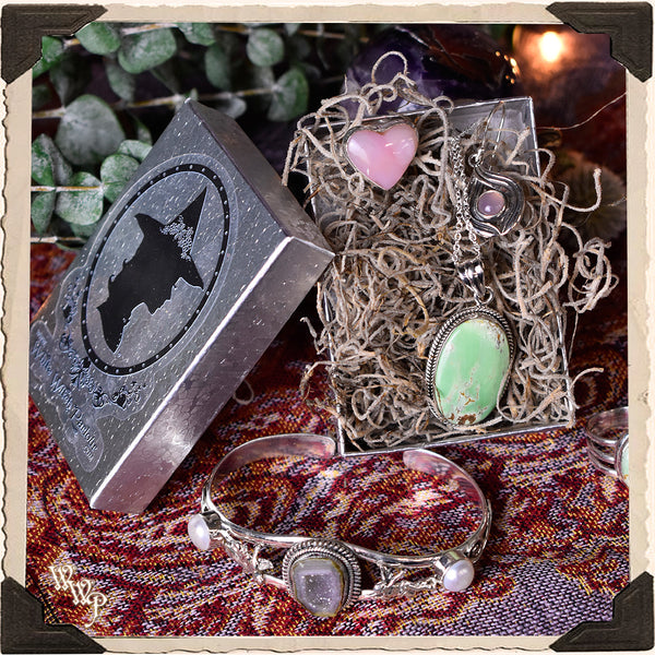 LIMITED EDITION : BLACK ONYX COFFIN SCRYING NECKLACE. For Protection, Grounding & Scrying. White Witch Parlour