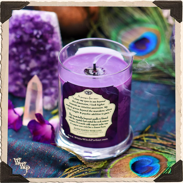 PSYCHIC EYE Elixir Apothecary CANDLE 7oz. For Enhancing Psychic Intuition & Spiritual Energy. White Witch Parlour