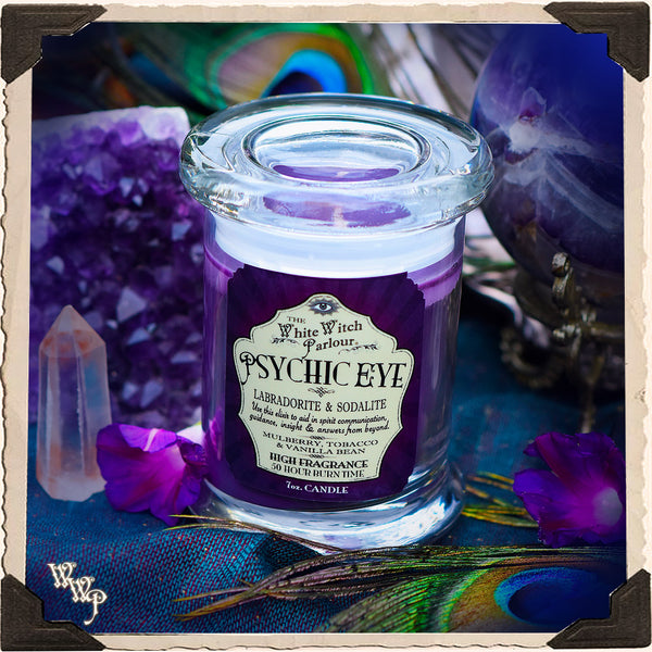 PSYCHIC EYE Elixir Apothecary CANDLE 7oz. For Enhancing Psychic Intuition & Spiritual Energy. White Witch Parlour