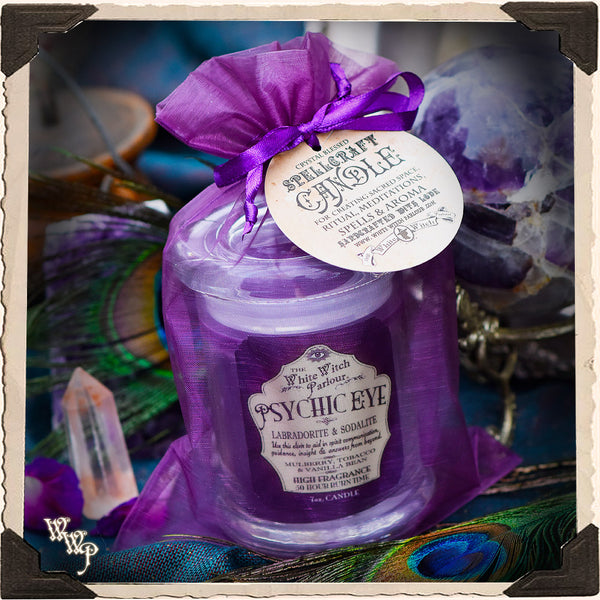 PSYCHIC EYE Elixir Apothecary CANDLE 7oz. For Enhancing Psychic Intuition & Spiritual Energy. White Witch Parlour