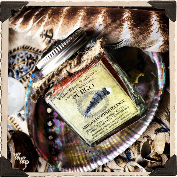 PURGO Powder Incense All Natural. Blessed by Onyx & Clear Quartz For Purification & Smudging. White Witch Parlour