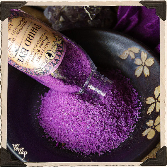 PURPLE RITUAL SALT. Third Eye. Blessed with Amethyst & Lavender on a Full Moon White Witch Parlour