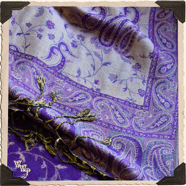 PURPLE VICTORIAN-ESQUE ALTAR CLOTH. Double sided For Decor, Shawl, Tarot Readings.
