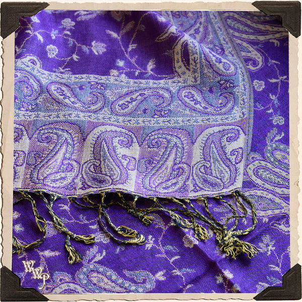 PURPLE VICTORIAN-ESQUE ALTAR CLOTH. Double sided For Decor, Shawl, Tarot Readings.