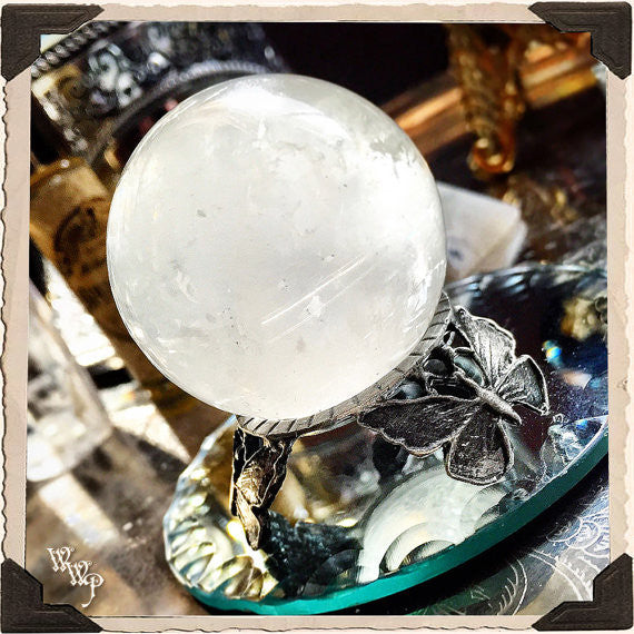 CLEAR QUARTZ SPHERE Crystal. Spiritual Purification & Energy Amplifier. White Witch Parlour