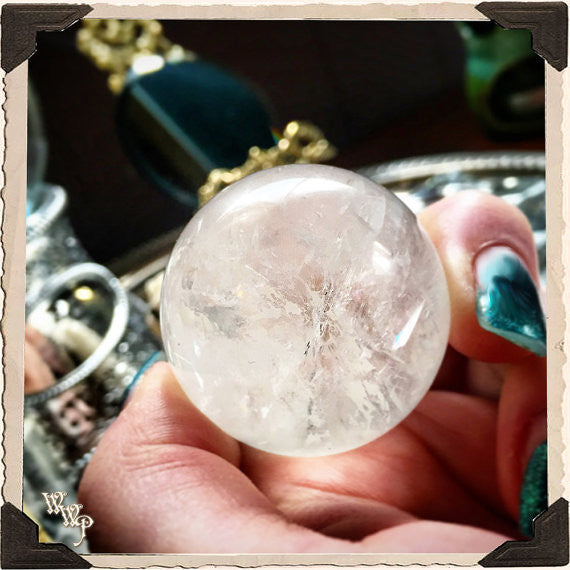 CLEAR QUARTZ SPHERE Crystal. Spiritual Purification & Energy Amplifier. White Witch Parlour