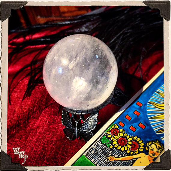 CLEAR QUARTZ SPHERE Crystal. Spiritual Purification & Energy Amplifier. White Witch Parlour