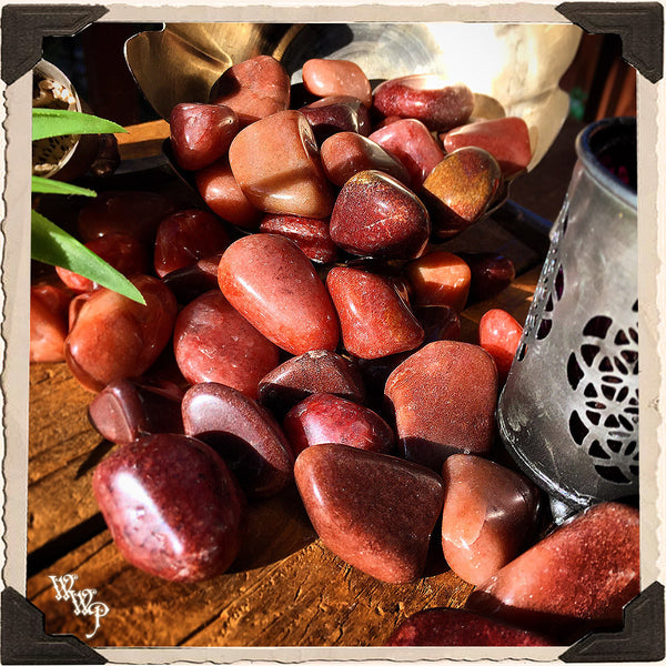 RED AVENTURINE TUMBLED CRYSTAL. For Grounding, Stability & Imagination.