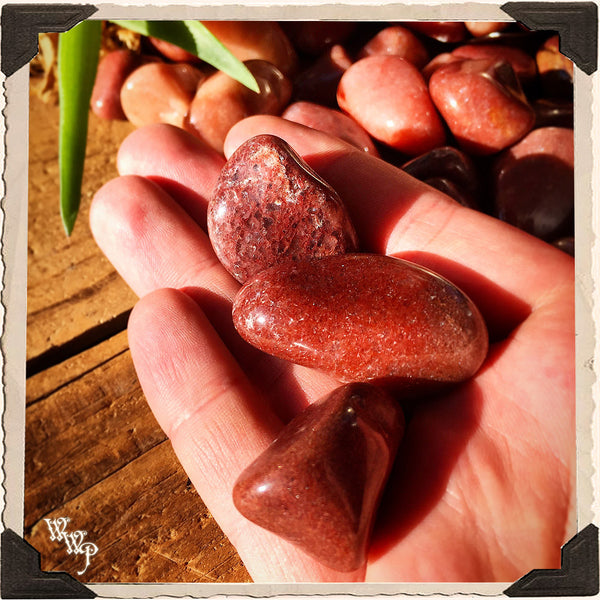RED AVENTURINE TUMBLED CRYSTAL. For Grounding, Stability & Imagination.