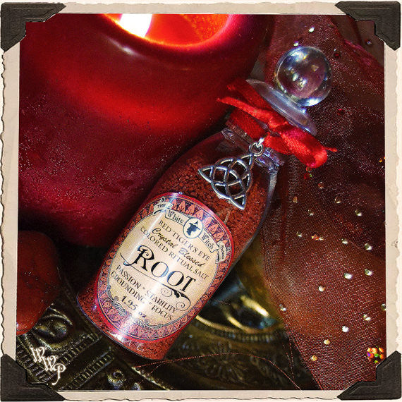 RED RITUAL SALT. Root. Blessed with Red Tiger's Eye & Red Sandalwood on a Full Moon White Witch Parlour