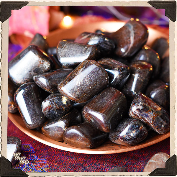 RED GARNET TUMBLED CRYSTAL. For Sexuality, Root Chakra, Success & Power. White Witch Parlour