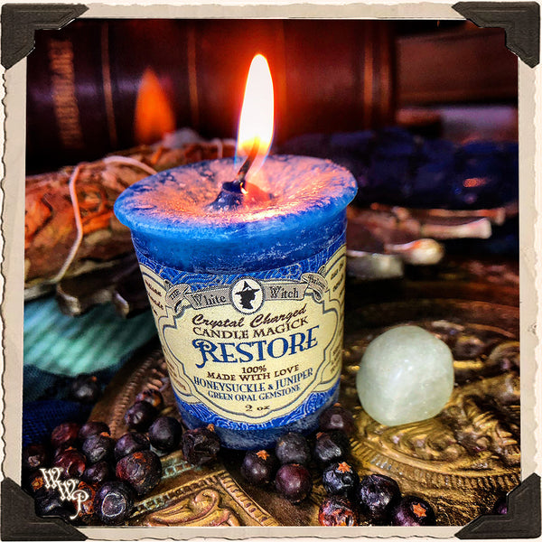 RESTORE VOTIVE CANDLE. For Good Health & Positive Well-Being.