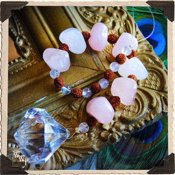 ROSE QUARTZ CRYSTAL SUN CATCHER. For Universal Love, Happiness & Friendship. White Witch Parlour