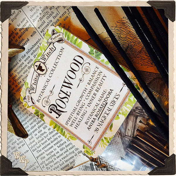 ROSEWOOD INCENSE. 20 Stick Pack. For Spiritual Healing, Beauty, Truth & Divination. White Witch Parlour