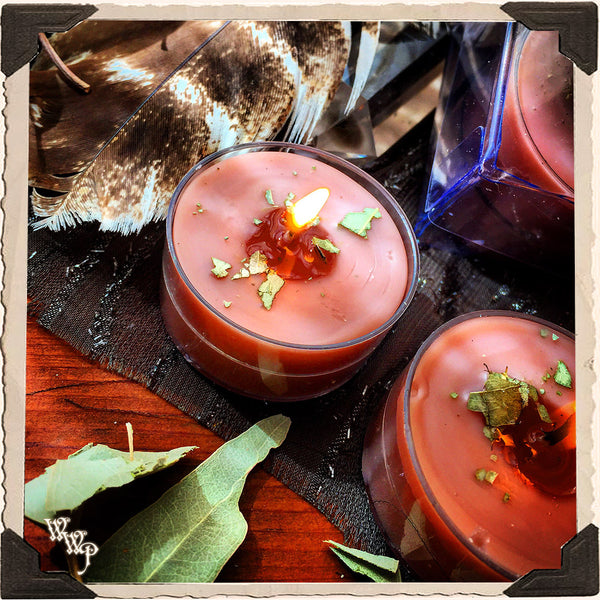 SACRED JOURNEY TEALIGHT CANDLES. 12 Pack. For Healing, Nature Wisdom & Earth Connection. White Witch Parlour