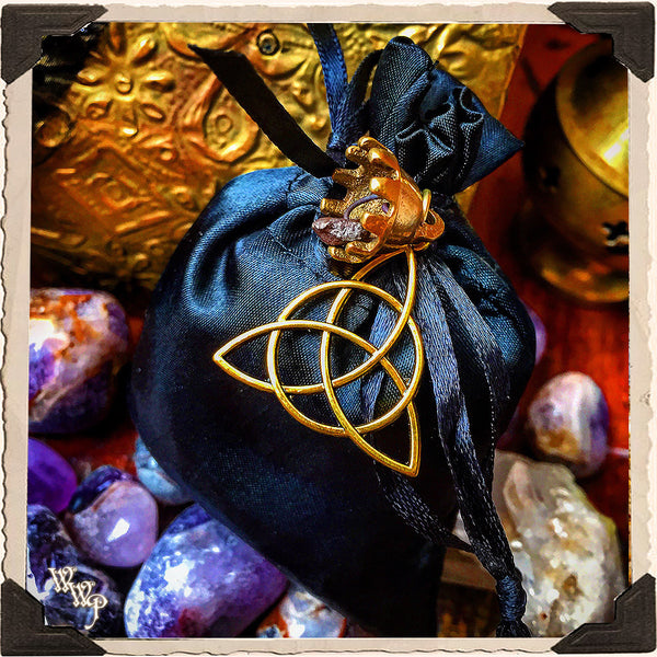 SHIELD SPIRIT BAG. Blessed Mojo Medicine Bag For Protection, Empaths & Blocking Negativity. White Witch Parlour