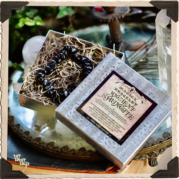ANCIENT SHUNGITE BRACELET. Stone Nuggets For Shamanic Healing, Transformation & Earth Connection. White Witch Parlour