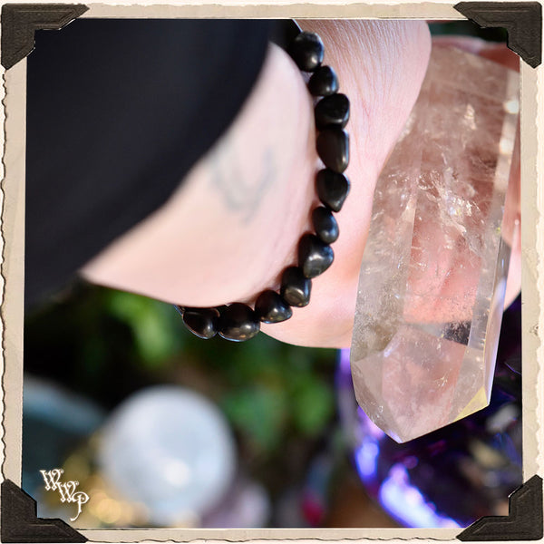 ANCIENT SHUNGITE BRACELET. Stone Nuggets For Shamanic Healing, Transformation & Earth Connection. White Witch Parlour