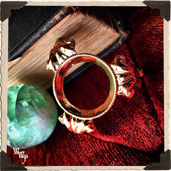 GOLD ORNATE SPHERE STAND/ BASE. Witch's Crystal Sphere Holder. 40mm - 70mm. White Witch Parlour