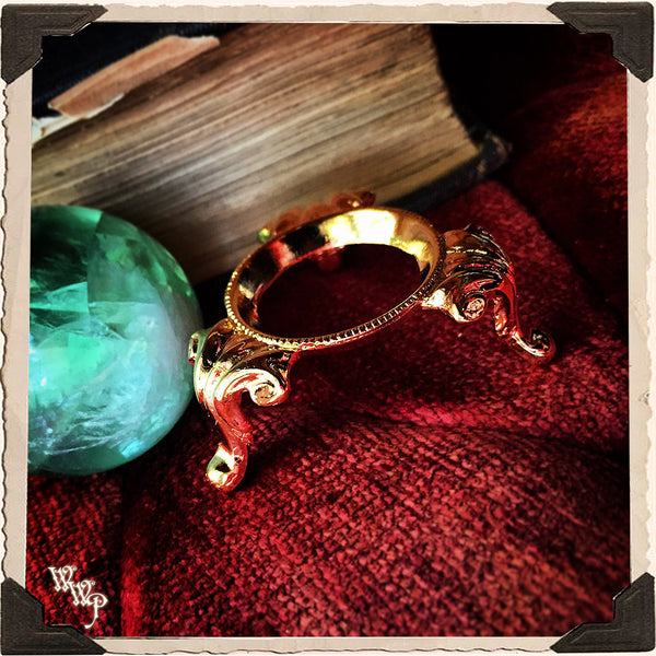 GOLD ORNATE SPHERE STAND/ BASE. Witch's Crystal Sphere Holder. 40mm - 70mm. White Witch Parlour