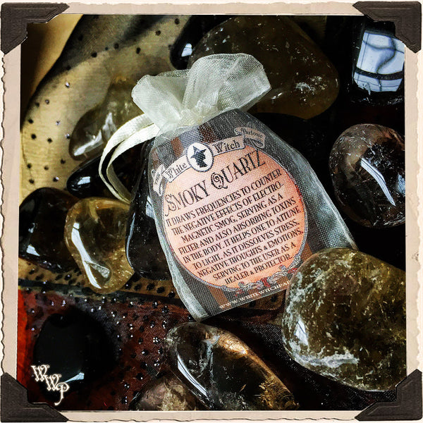 SMOKY QUARTZ TUMBLED CRYSTAL. For Protection, Banishing & Negativity. White Witch Parlour