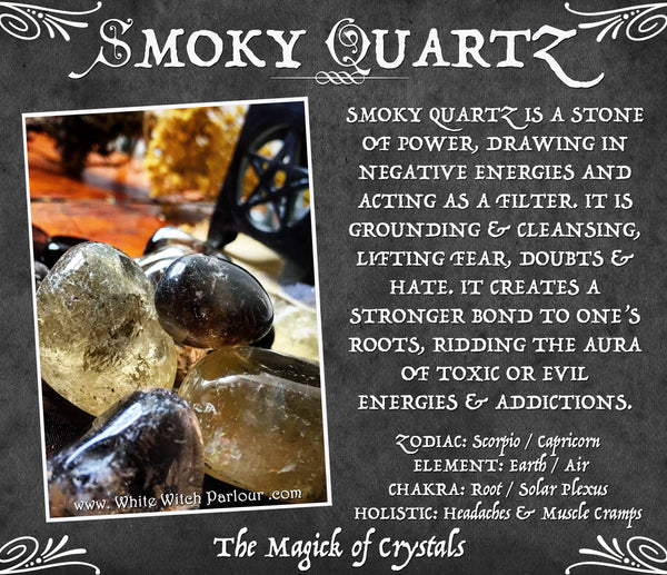 SMOKY QUARTZ TUMBLED CRYSTAL. For Protection, Banishing & Negativity. White Witch Parlour