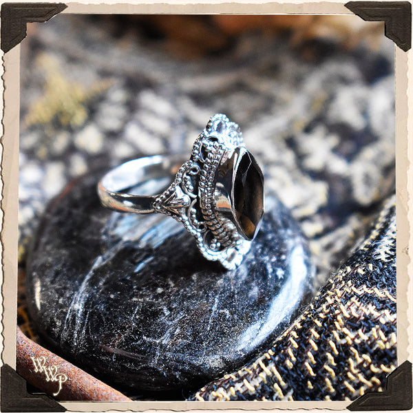 LIMITED EDITION : SMOKY TOPAZ RING. For Detoxing, Grounding & Passion. White Witch Parlour