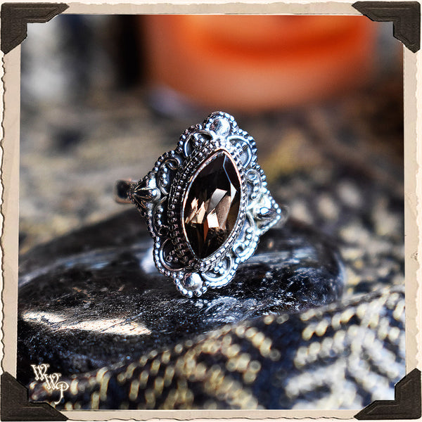 LIMITED EDITION : SMOKY TOPAZ RING. For Detoxing, Grounding & Passion. White Witch Parlour