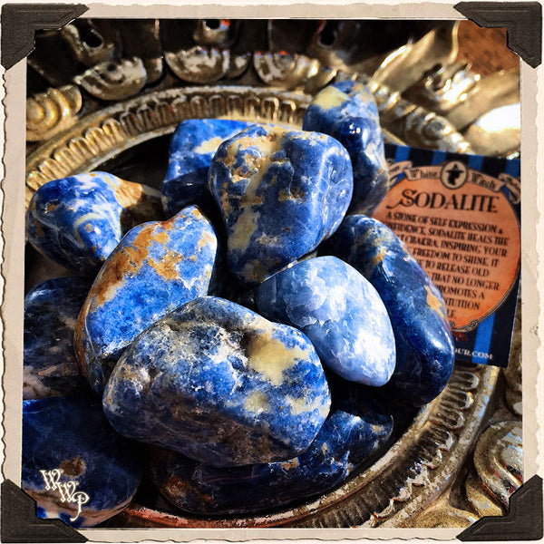 SODALITE TUMBLED CRYSTAL. For Self Expression & Artistic Freedom.