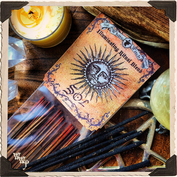 SOL RITUAL INCENSE. 20 Sticks. Blessed by Carnelian & Citrine. For Illumination & New Growth. White Witch Parlour