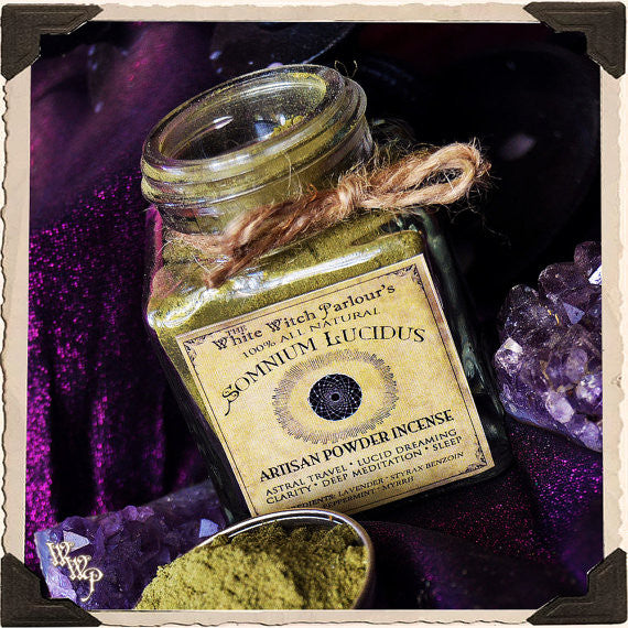 SOMNIUM LUCIDUS Powder Incense. All Natural. Blessed with Amethyst for Astral Travel & Lucid Dreaming