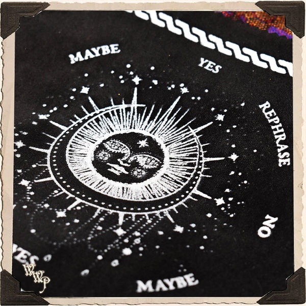 CELESTIAL SUN BLACK VELVET PENDULUM MAT. For Divination. White Witch Parlour