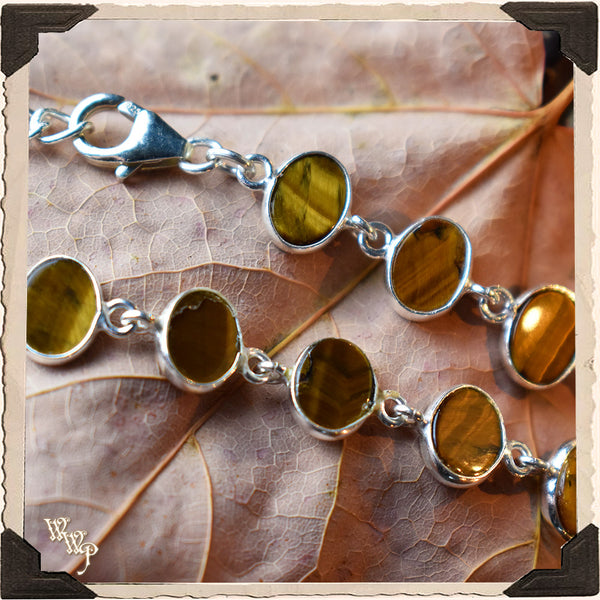 LIMITED EDITION : TIGER'S EYE BRACELET. For Strength & Protection. Sterling Silver.